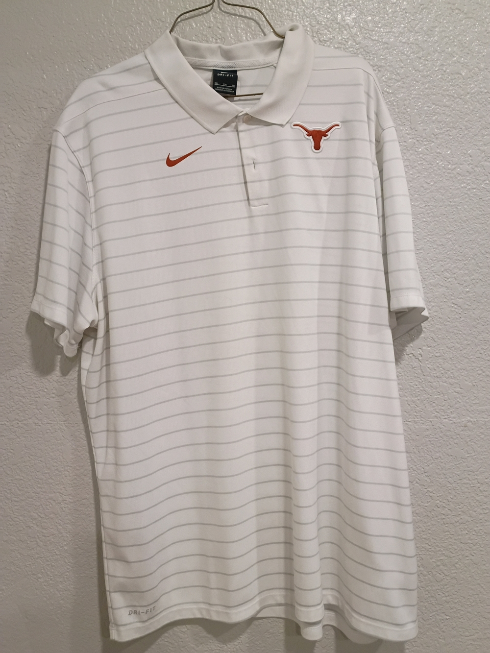 Nike White Striped Texas Longhorns Dri-FIT Polo